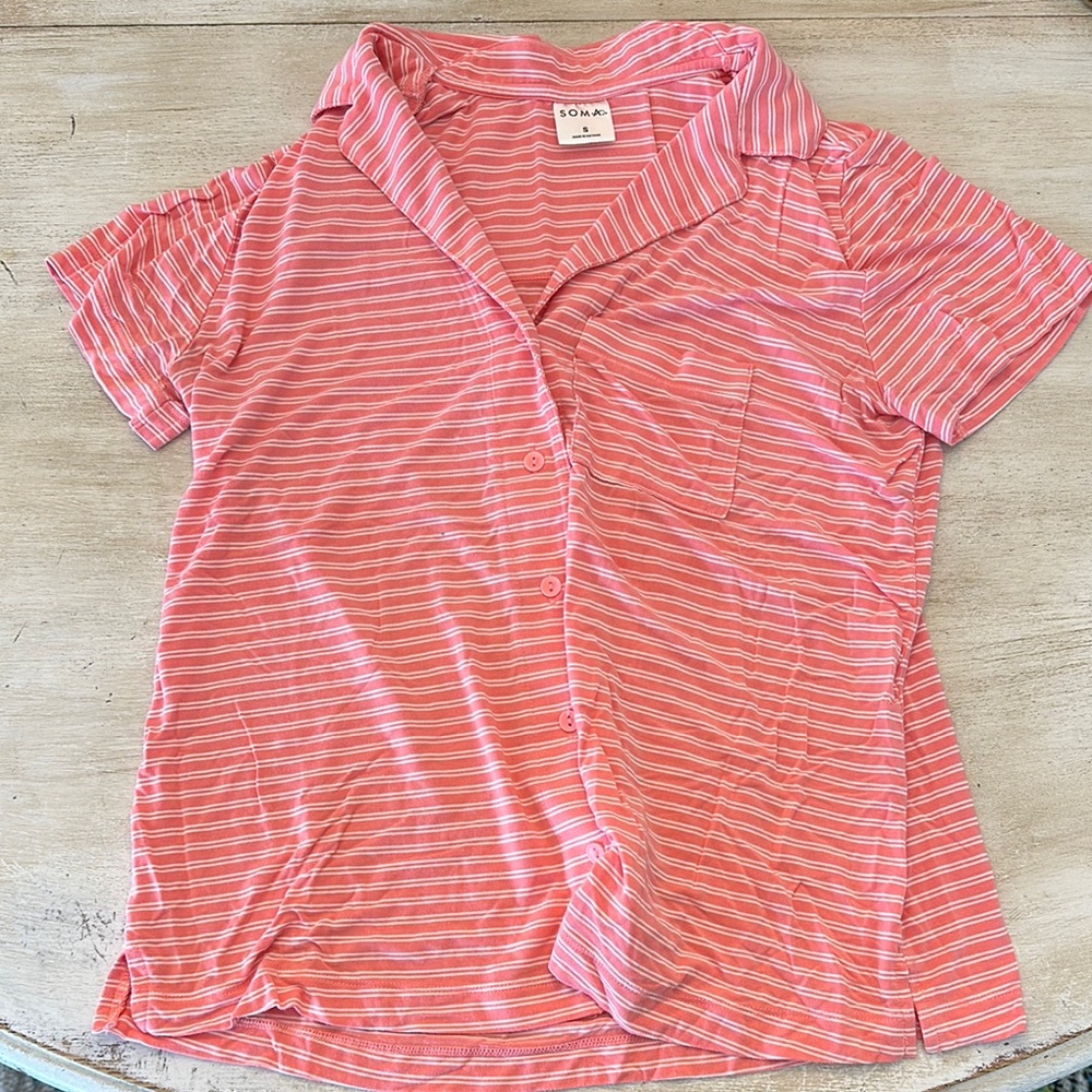 Soma Pink Striped Button-Up Shirt